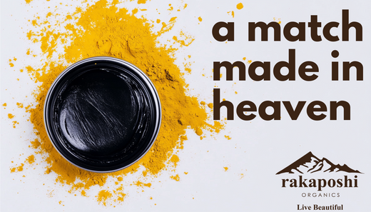 Container of shilajit resin resting on turmeric powder representing traditional Ayurvedic substances and culinary spice use
