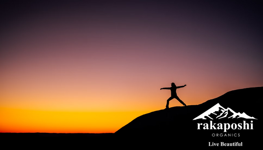 Person practicing tai chi on mountain demonstrating mindful movement for stress reduction and holistic wellness support