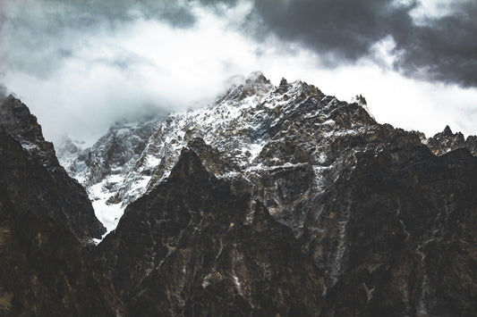 Mount Rakaposhi snow-capped peak in Hunza Valley representing stunning natural beauty of Gilgit-Baltistan Pakistan and Karakoram mountain range