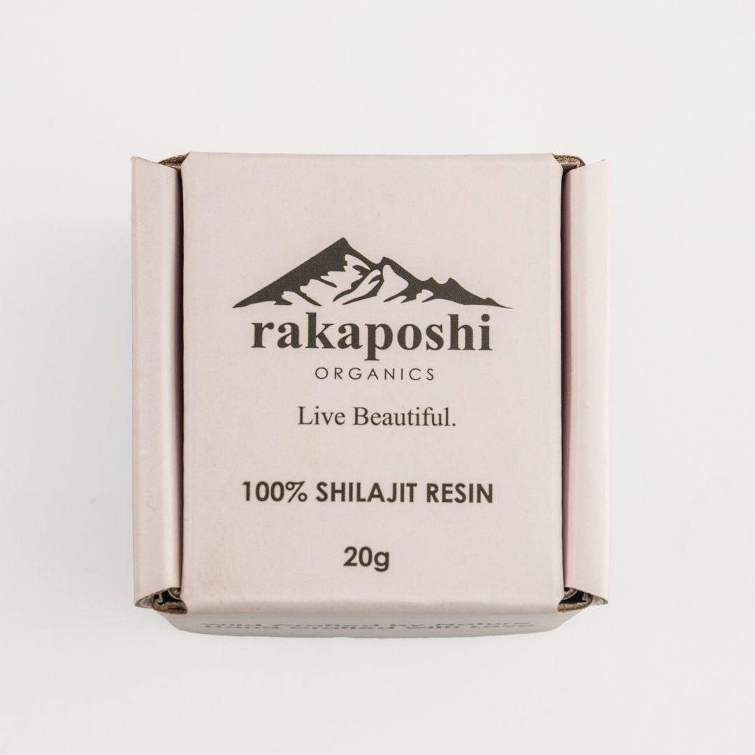 Rakaposhi Organics' premium Himalayan Shilajit Resin sundried, handcrafted in durable sustainable packaging